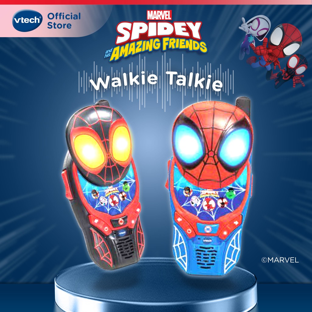 VTech Spidey Sense Walkie-Talkies 200M Transmission Spidey Amazing Friends Toys Spidey Toys Kids Boys Girls 3-6 Years