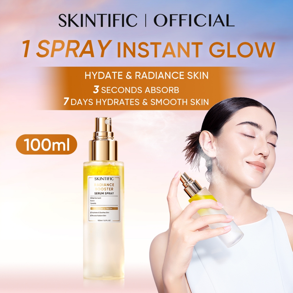 SKINTIFIC Radiance Booster Serum Spray 100ml containing essence and oil Glossy hydration Radiance Serum muka Centella