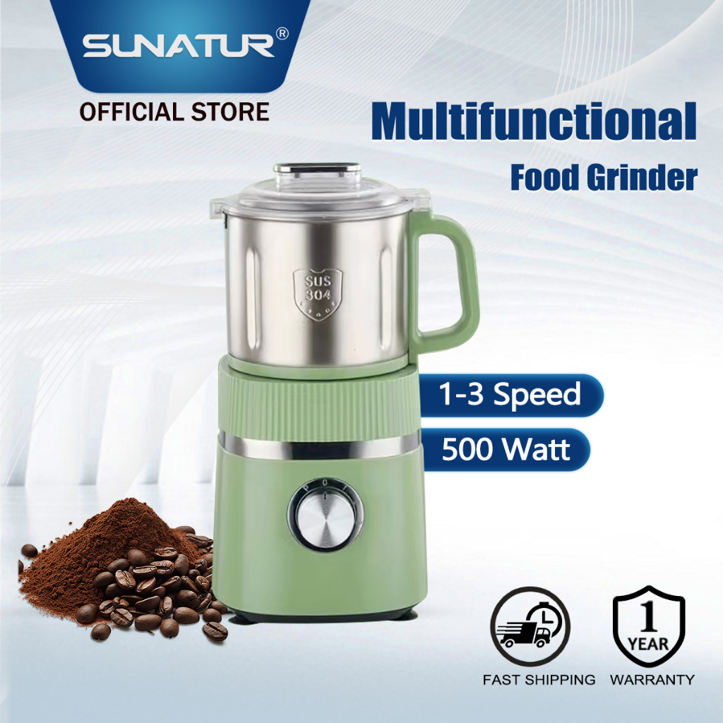 SUNATUR 1L Wet Dry Grinder Commercial Multifunctional Food Grinder Coffee Bean Spice Milling Machine