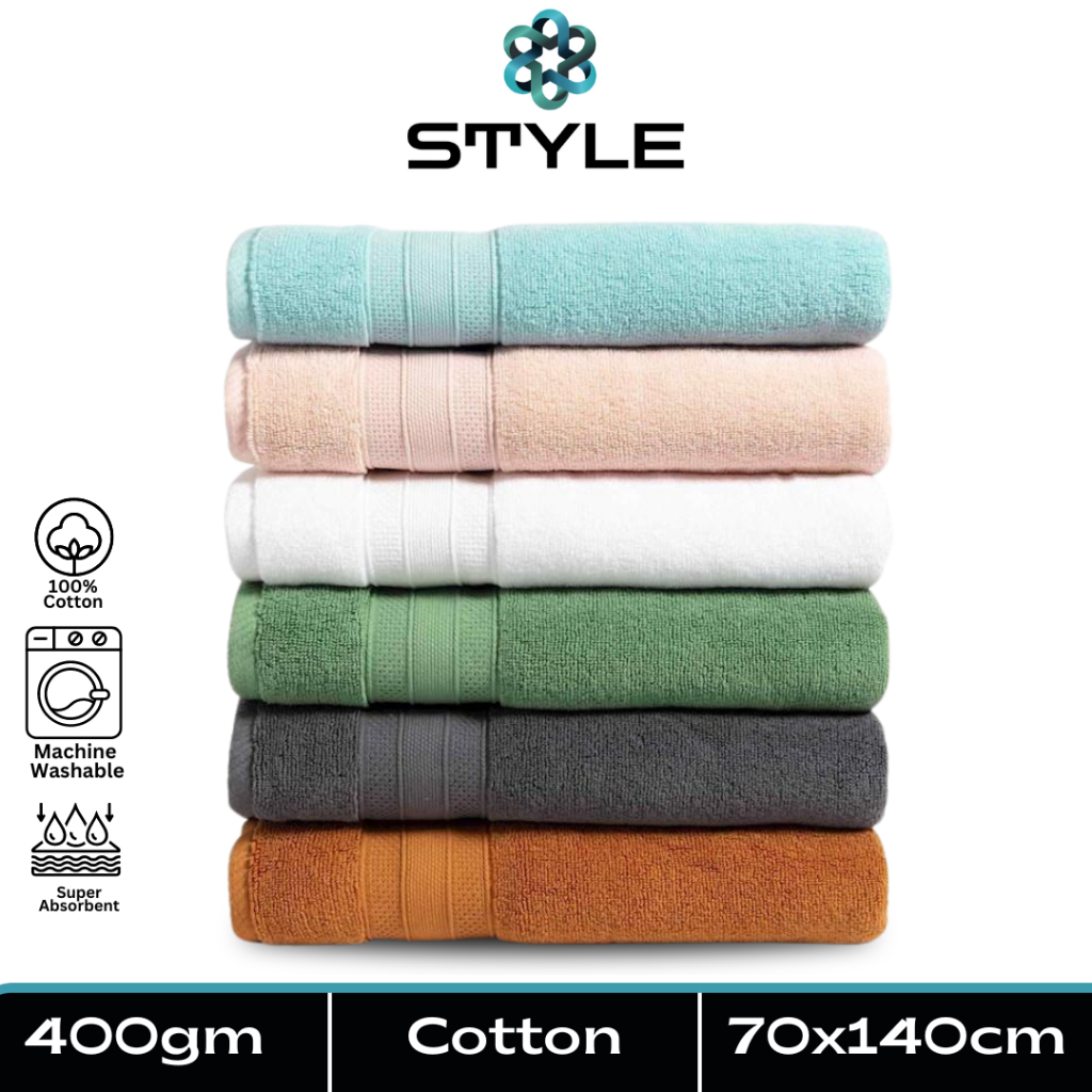 Cotton Bath Towels 70x140cm 400gm Super Absorbent Towel 100% Turkish Cotton l Tuala Mandi Serap Air