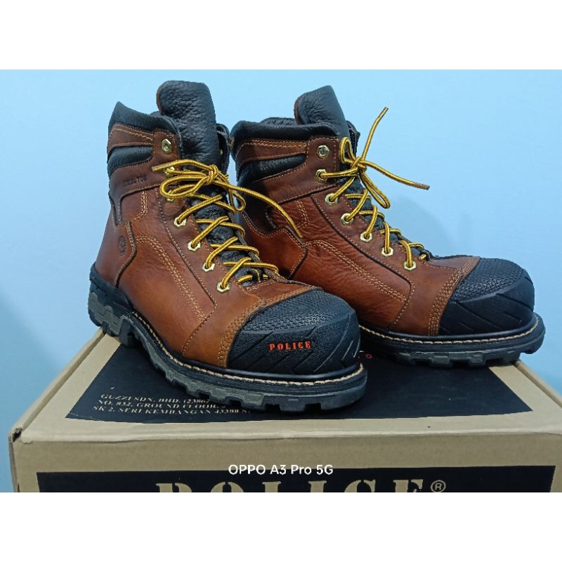 kasut brand police safety boot,10uk, new in box