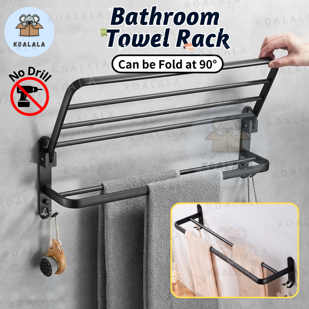 Bathroom Towel Rack Towel Bar Rak Tuala Mandi Penyangkut Tuala Organizer Accessories Bathroom 廁所置物架