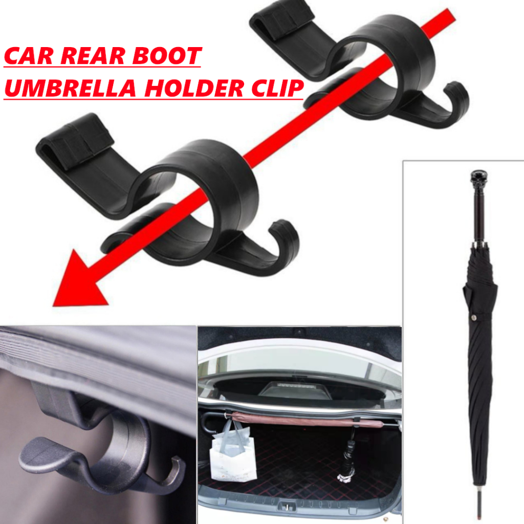 Car Rear Bonnet Boot Trunk Payung Umbrella Holder Clip Bonet Hook Hanger Organizer Car Accessories