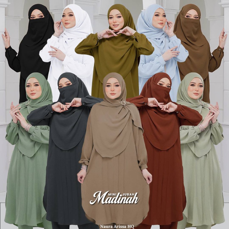 Suit MADINAH Suit Seluar Percuma Tudung Suit Muslimah Baju Set Seluar Ironless Plussize Travel Umrah