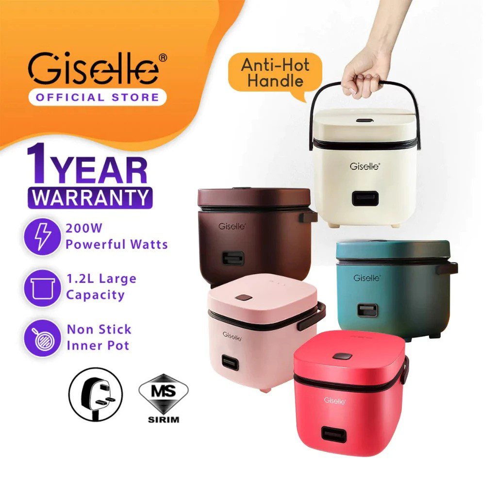 Giselle Mini Rice Cooker with Non-stick Pot and Steamer (1.2L/200W) KEA0371