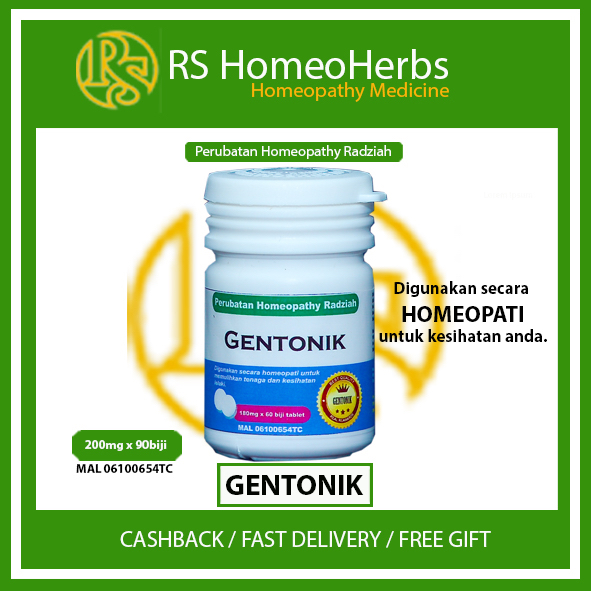 GENTONIK - Fomulasi Homeopathy 90 biji tablet lulus KKM tanya dadah
