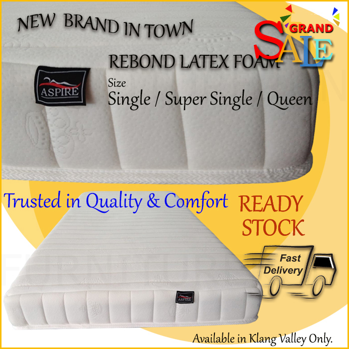 ️X'mas SaleAspire 6" Rebond Latex Foam Medium Firm Comfortable Mattress. Free Installation in Klang Valley