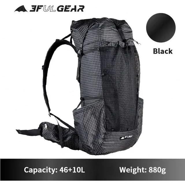 3F UL Gear Qidian Pro Ultralight Weight Hiking Backpack, Camping, Bicycle or Beach Camp