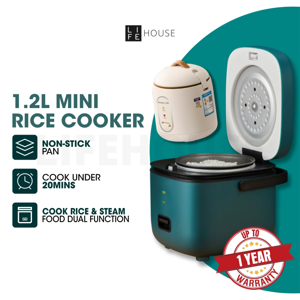 [MY Plug] 1.2L Mini Rice Cooker Periuk Nasi Elektrik Kecil Cooking Pot Electric Rice Cooker Non Stick Multi Cooker电饭锅