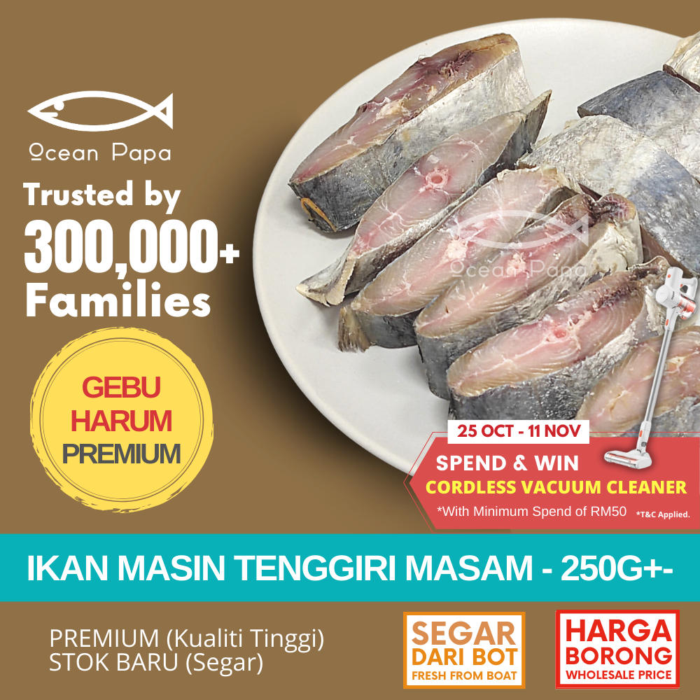 Isi Ikan Masin Tenggiri Masam L Premium / Salted Mackerel Fish Ocean Papa - 250g