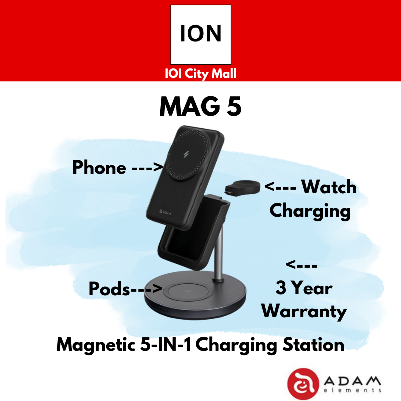 (PM TO GET BEST PRICE) ADAM ELEMENTS MAG 5 CHARGING STATION – MAG 5 (5-in-1) – BLACK