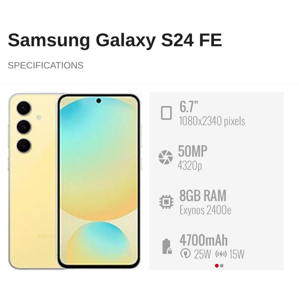 SAMSUNG Galaxy S24 FE 5G (6.7' inches) || (8GB RAM + 256GB/512GB ROM) AI Phone || 1 YEAR  WARRANTY BY SAMSUNG MALAYSIA