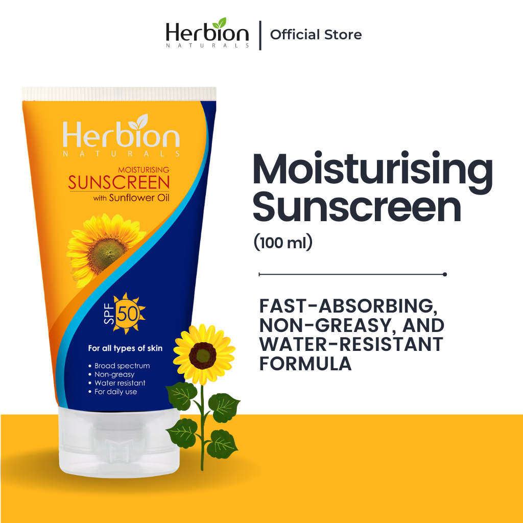 Herbion Naturals Moisturising Sunscreen with Sunflower Oil Broad Spectrum SPF50