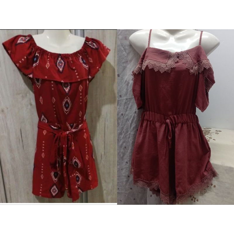 ♻️2nd lady female Shoulder drop off Jumpsuit romper playsuit preloved second hand