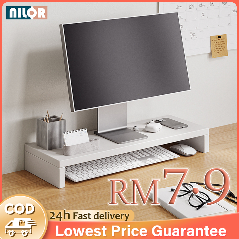 NR Monitor Stand Computer Monitor Screen Increased Shelf Base Desktop Keyboard Rack Storage Rak Komputer Rak Buku 增高架