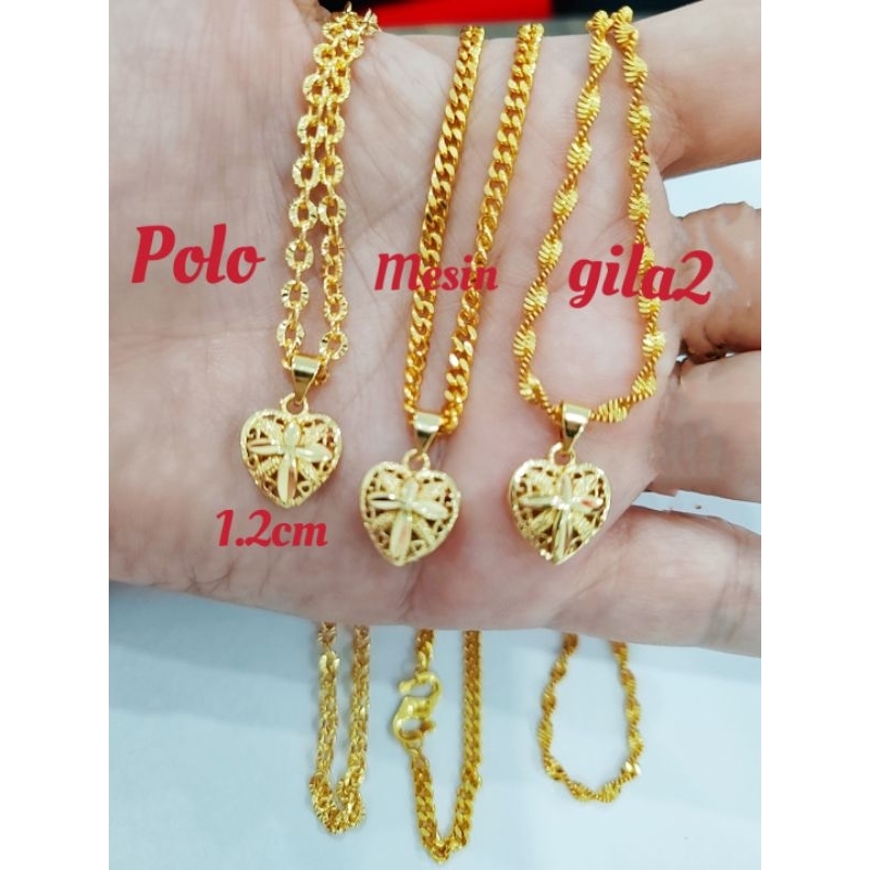 RANTAI leher +loket EMAS BANGKOK Jewellery set necklace golden plated