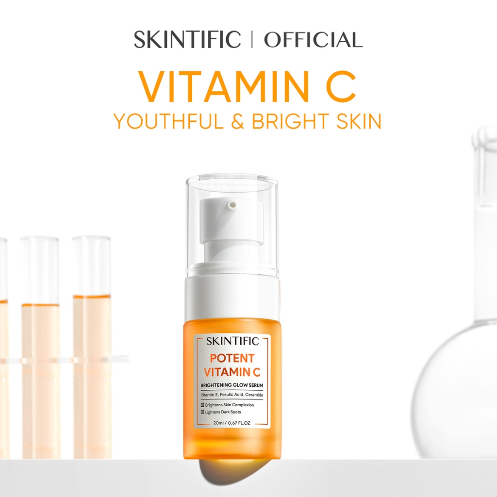 SKINTIFIC 10% Vitamin C Serum Brightening Glow Serum Muka Fade Dark Spot Serum (20ml)