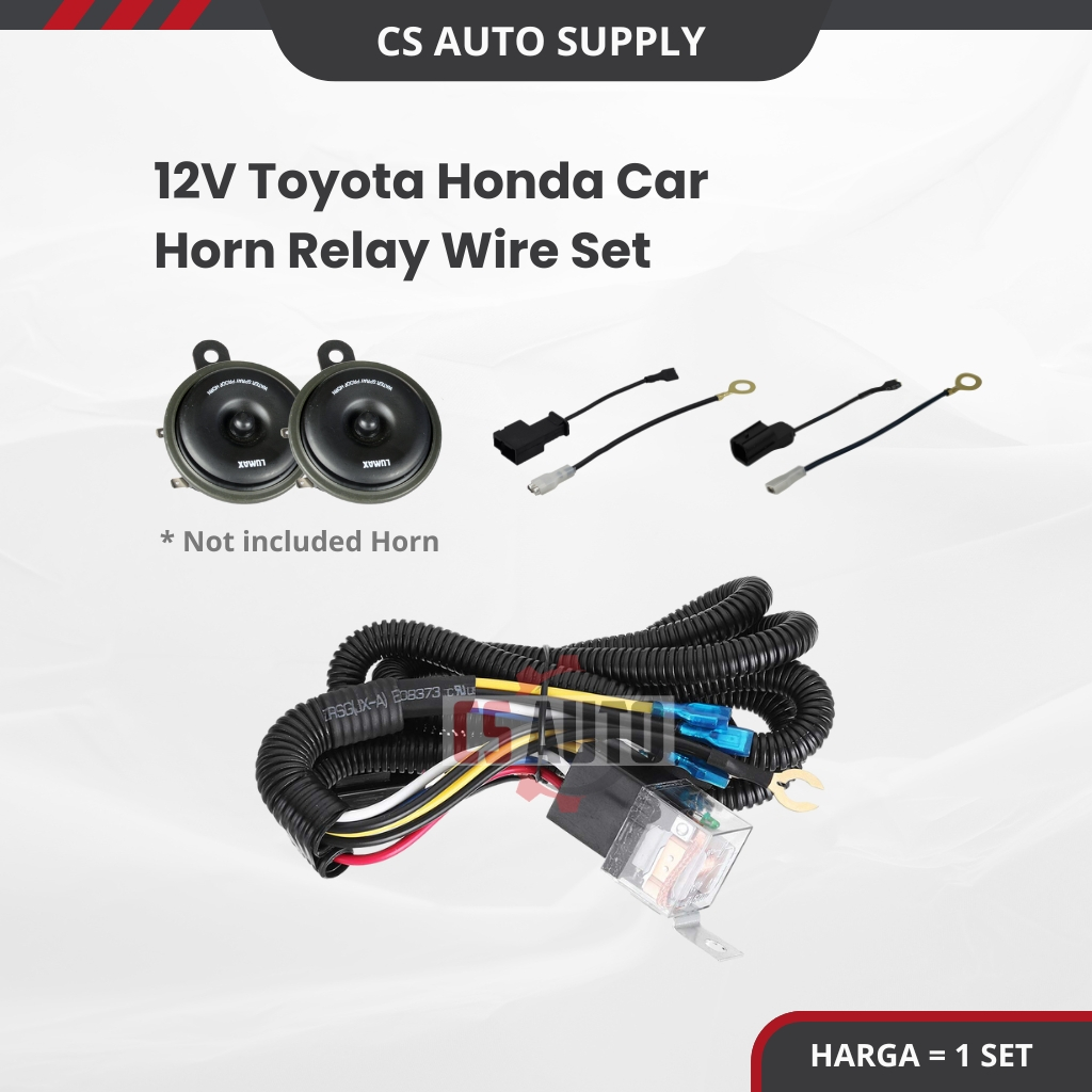 CS 12V Horn Wire Harness Relay Kit Wiring Hon Relay Wayar aksesori kereta Honda Toyota