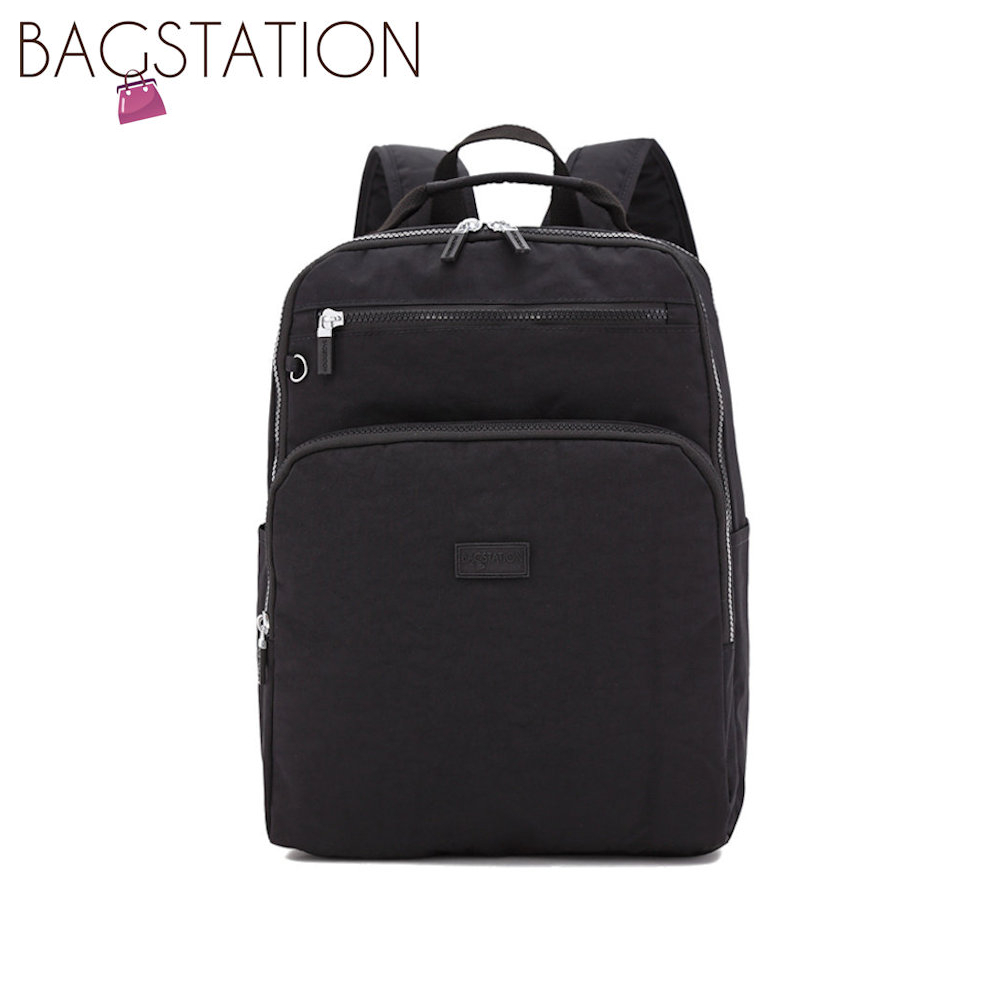 [NEW COLOUR] BAGSTATIONZ Crinkled Nylon Backpack (Black/Khaki/Navy Blue)