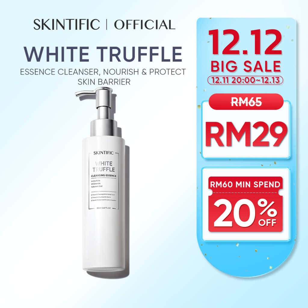 SKINTIFIC White Truffle Cleansing Essence Cleanser Facial Wash Serum Nourish and Protect Skin Barrier 80ml