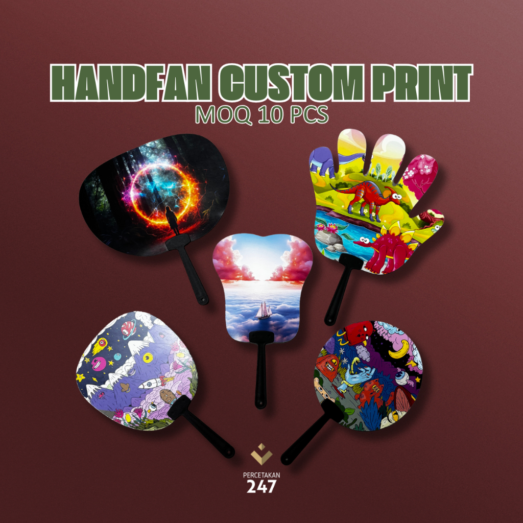 Hand Fan Custom Printing | Kipas Tangan for Event | MOQ 10PCS | Merchandise | Wedding | Birthday Party | Concert
