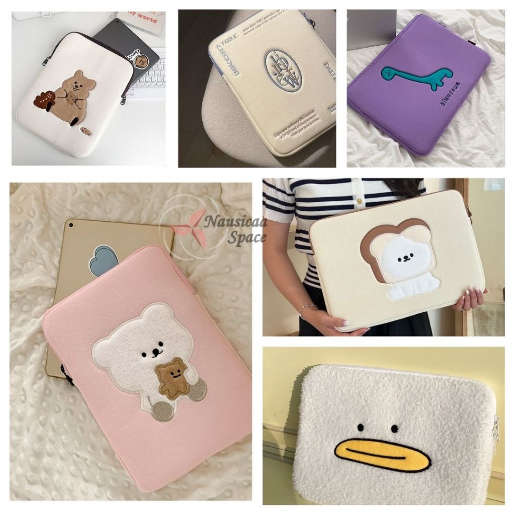 Laptop bag Korea style cute embroidery 13/14/15/15.6 laptop sleeve 10 11 inch iPad pouch.