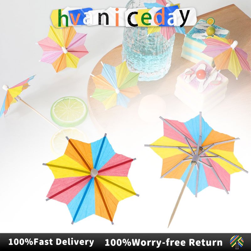 30Pcs Cocktail Drinks Umbrellas Tropical Palm Tree Mini Paper Umbrella Food Fruit Bamboo Toothpick DIY Drinks Accessorie