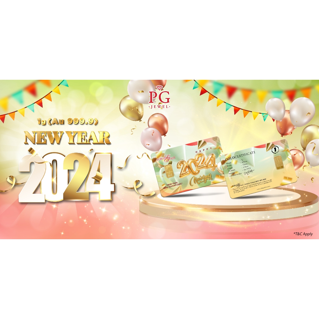Public Gold Bullion Bar 1g (Au 999.9) - New Year 2024