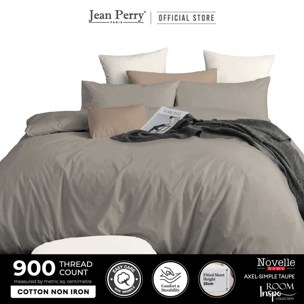 Novelle Room Inspo Fitted Sheet Set (without Comforter/Quilt Cover)- Cotton Non-Iron 900TC (SUPER SINGLE/ QUEEN/ KING)