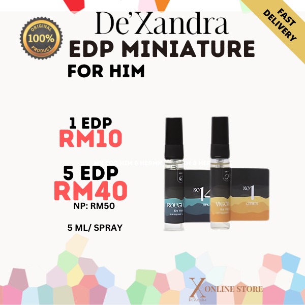 DeXandra Miniature Men EDP Perfume 5ml Budget Long Lasting More Than 8 Hours Original With Barcode