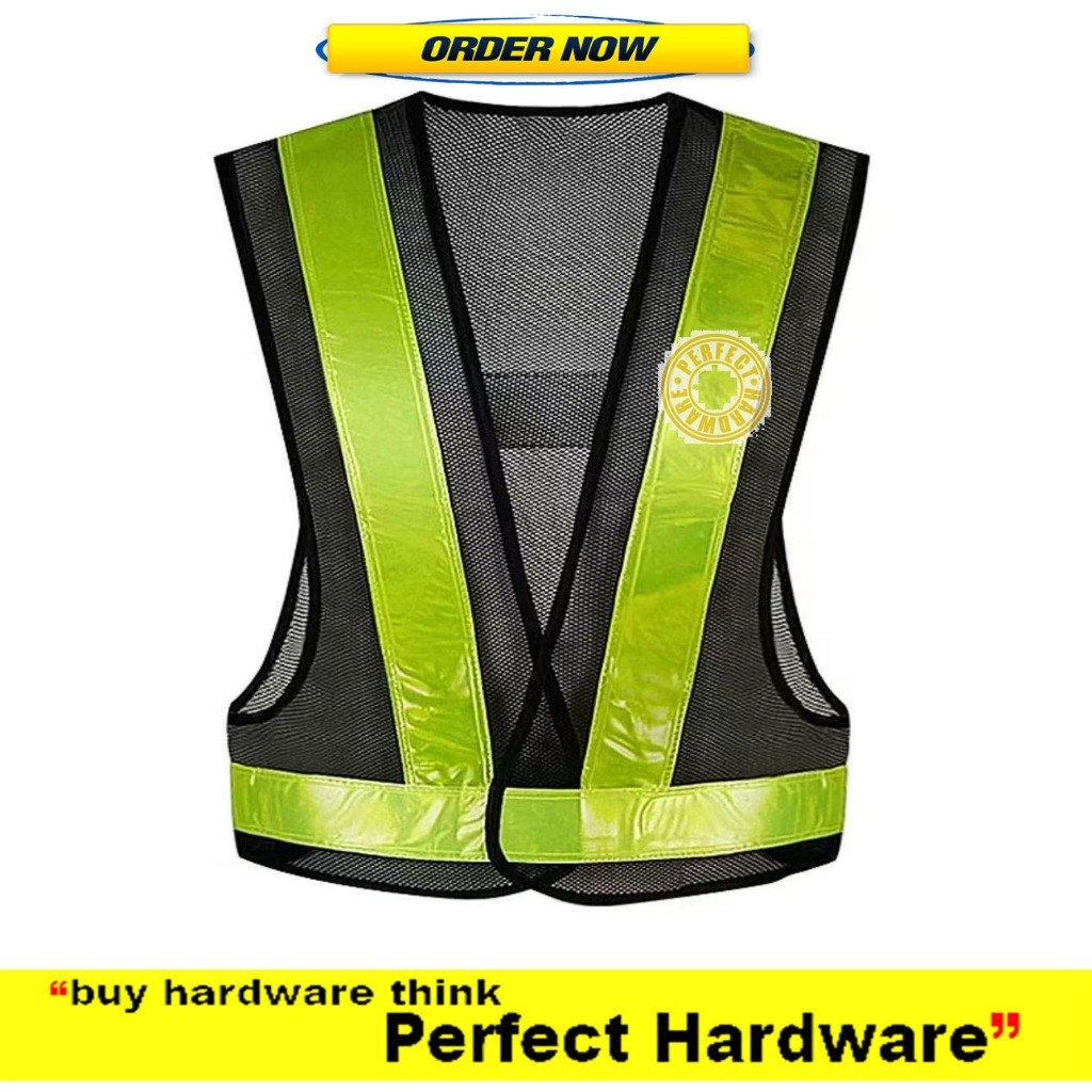 ✨SAFETY VEST WITH✨ V-SHAPE ✨HIGH REFLECTIVE STRIPE ✨BAJU KESELAMATAN PANTUL CAHAYA V (BLACK/ORANGE)