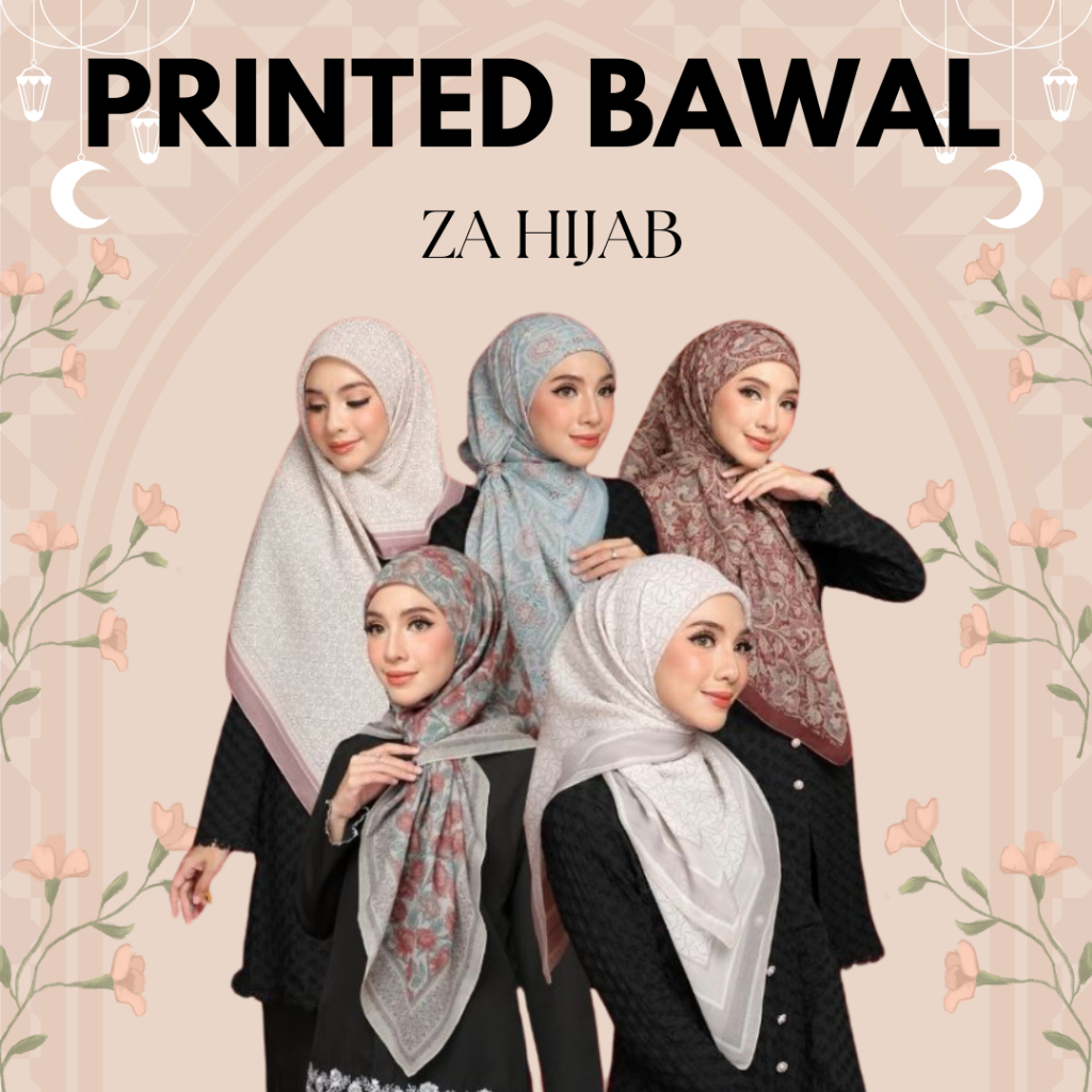 ZOE ARISSA NEW COLLECTION TUDUNG RAYA HAJI 2025 BAWAL PRINTED Bawal Corak Series design baru cotton flowy senang bentuk