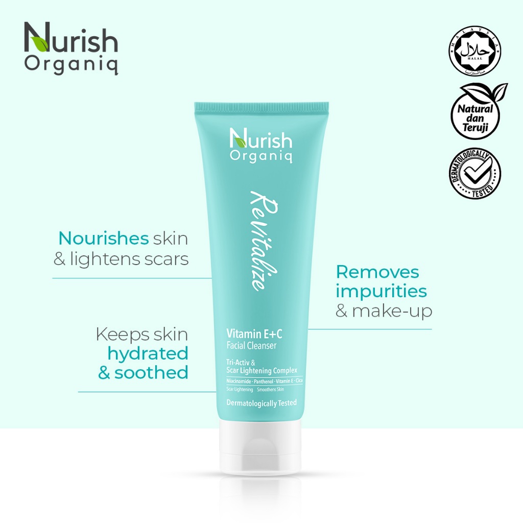 Nurish Organiq Revitalize Vitamin E+C Facial Cleanser - Pembersih Muka