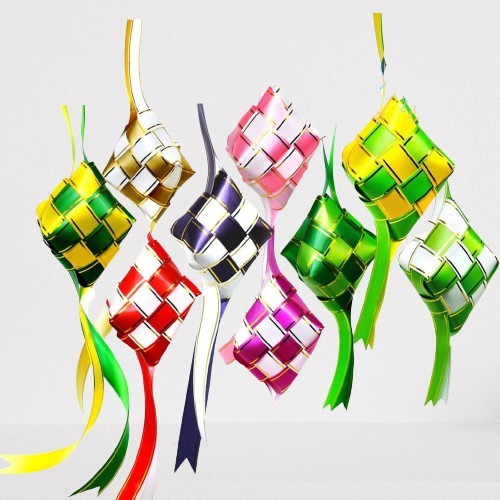 Ready Stock KETUPAT RIBBON PELBAGAI WARNA KETUPAT HIASAN KETUPAT REBEN KETUPAT HIASAN RAYA (PP RIBBON) Ramadan Decor