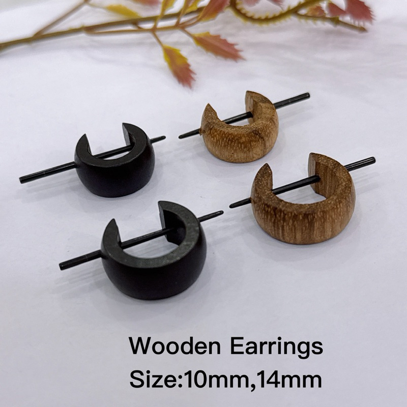【1 PAIR】Wooden Earrings for men women/Subang kayu