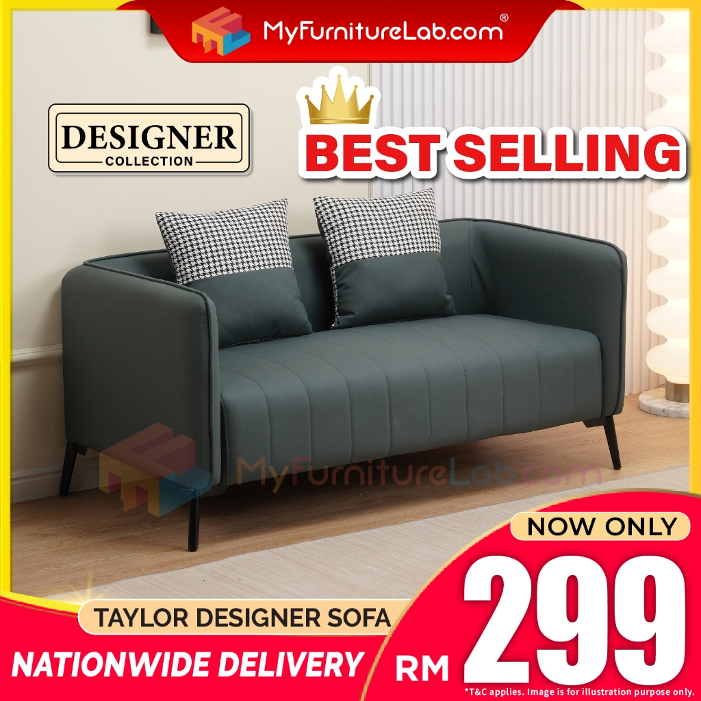 【READY STOCK】®:2023 Designer Collection 3 Seater Fabric Sofa Murah Home Living Furniture