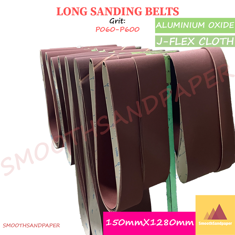 150X1280mm J-Flex Cloth Sanding Belts / Aluminium Oxide 木工家具金属打磨 软布氧化铝红砂带 image 3
