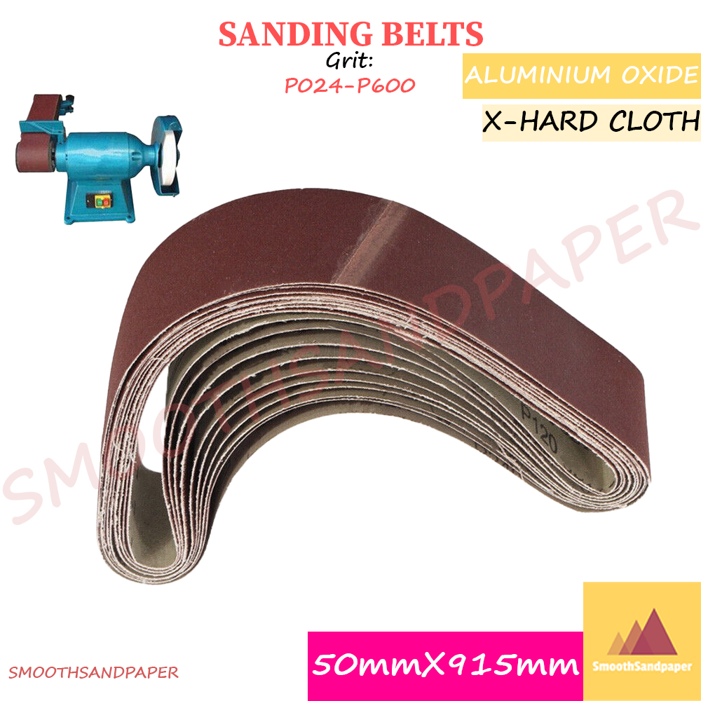 50X915mm X-Hard Cloth Sanding Belts / Aluminium Oxide 微型打磨电动机砂带 硬布氧化铝红砂带 image 3