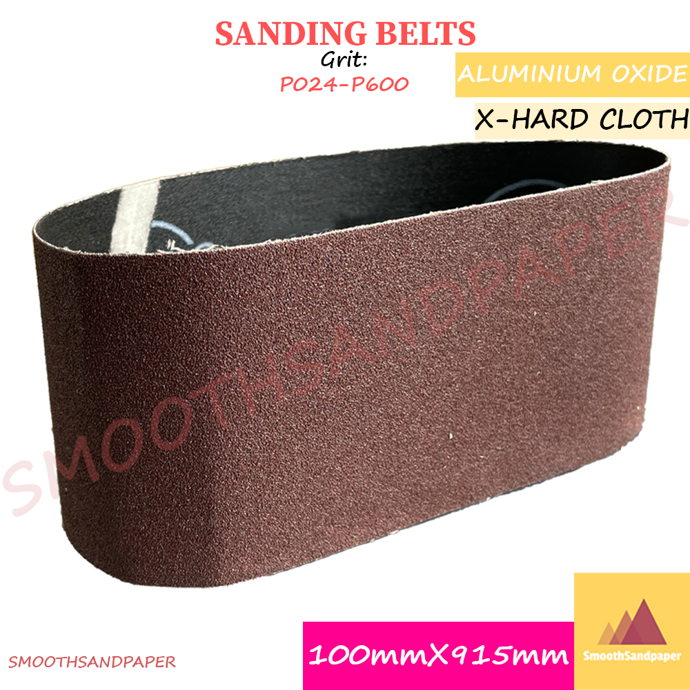 100X915mm X-Hard Cloth Sanding Belts / Aluminium Oxide 木材金属抛光打磨砂带 硬布氧化铝红砂带