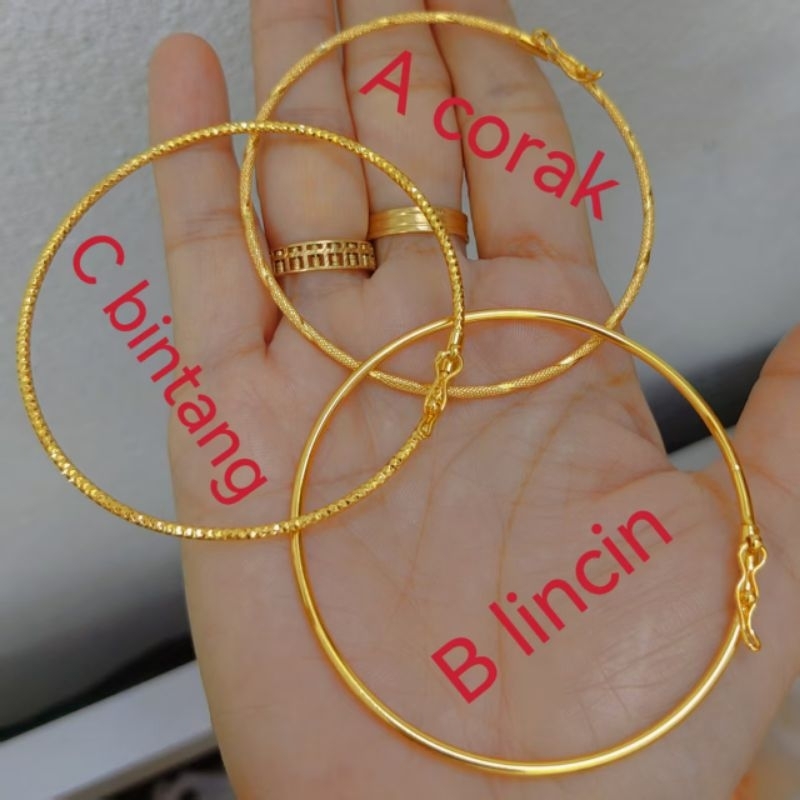 gelang Emas Bangkok Bangle 1 PCS GOLD PLATED