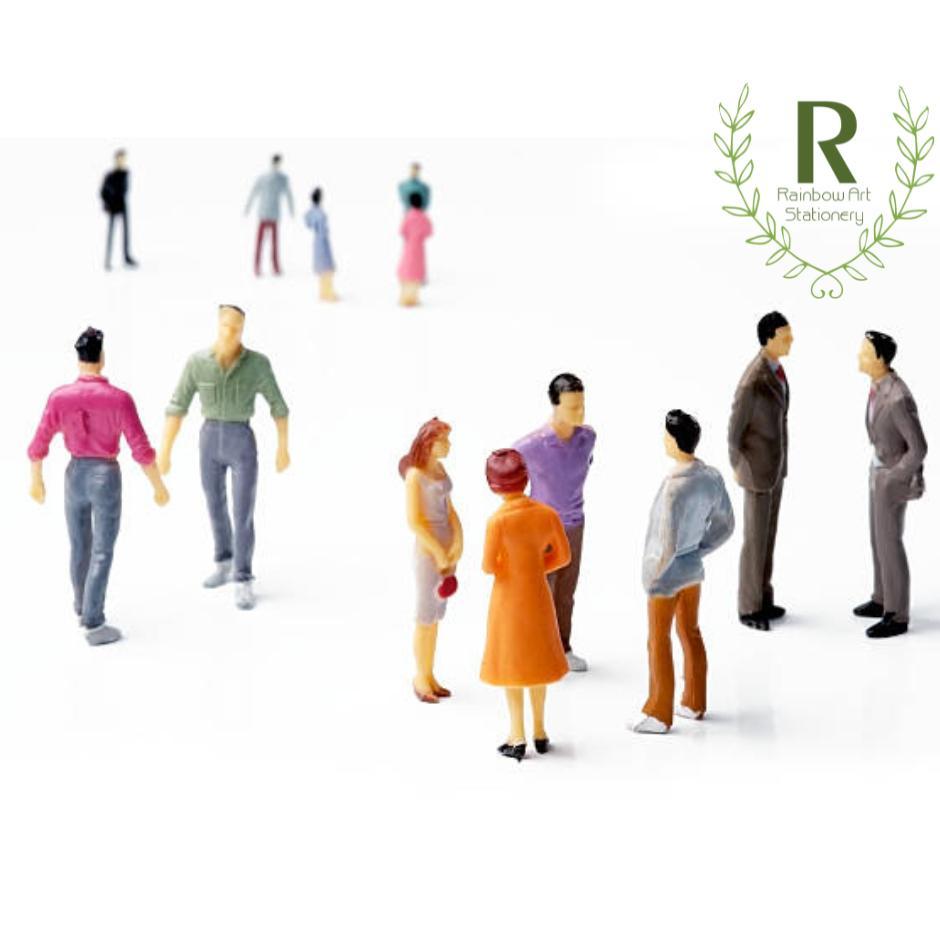 1: 100 to 1:50 Model People Figures Miniature Mini Painted Plastic for Achitectural Model 10pcs (Random Design)