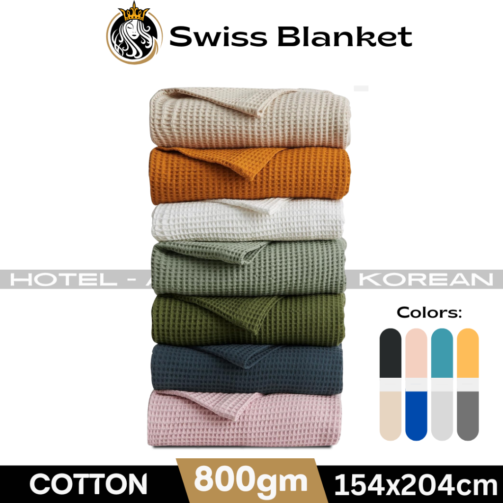 Swiss Waffle Blankets Twin Size 60x80 inches Cotton Waffle Blanket Cozy Soft Korean Selimut Hospital