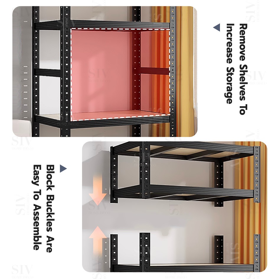 SIV Boltless Metal Rack Adjustable Stainless Rack Organizer Heavy Duty Shelf (5-6 Layers)