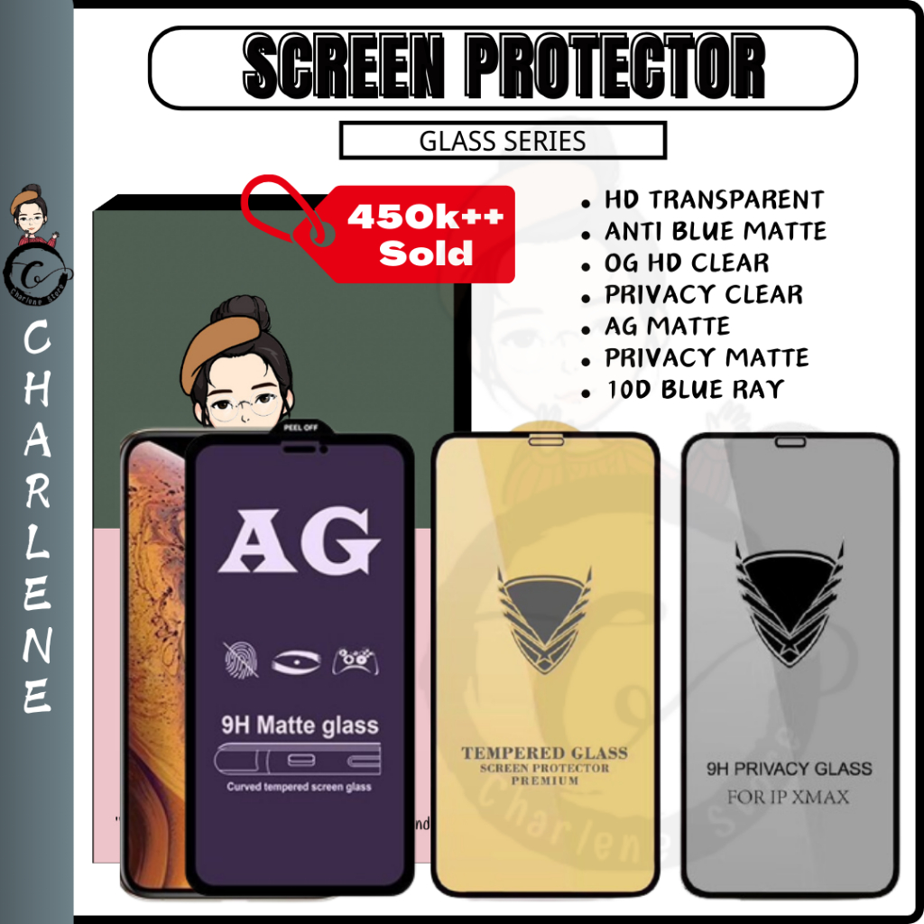 Pelindung Skrin Kaca Screen Protector HD Privasi Matte Untuk iPhone 17 16 15 Pro 14 13 12 11 Pro Max XsMax Xr X 17 Air