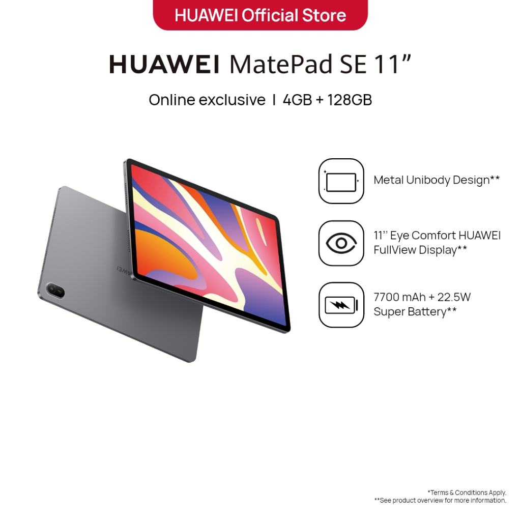 [Online Exclusive] HUAWEI MatePad SE 11" Tablet | Wi-Fi 4+128GB | 11" Eye Comfort HUAWEI FullView Display