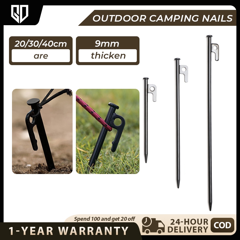 【GD】 Khemah Camping Tent Fluorescent Ring Peg/Nail 20/30/40cm Pancang Khemah Besi Stainless Steel Sand/Flysheet Stake