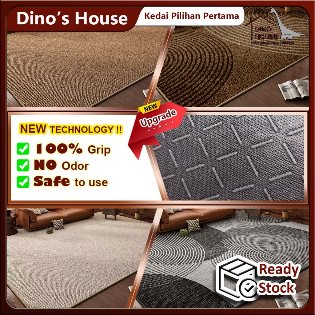 (New GRIP PLUS+) L/XL/4XL/6XL Moden Nordic/Muji/Scandinavian style carpet Karpet Ruang Tamu Besar Karpet Bilik