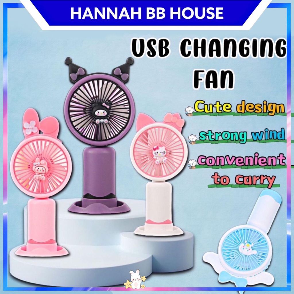 Usb Handheld Fan Mini Fan Stick Kipas Kecil Usb Kuromi Kipas Kipas Tangan