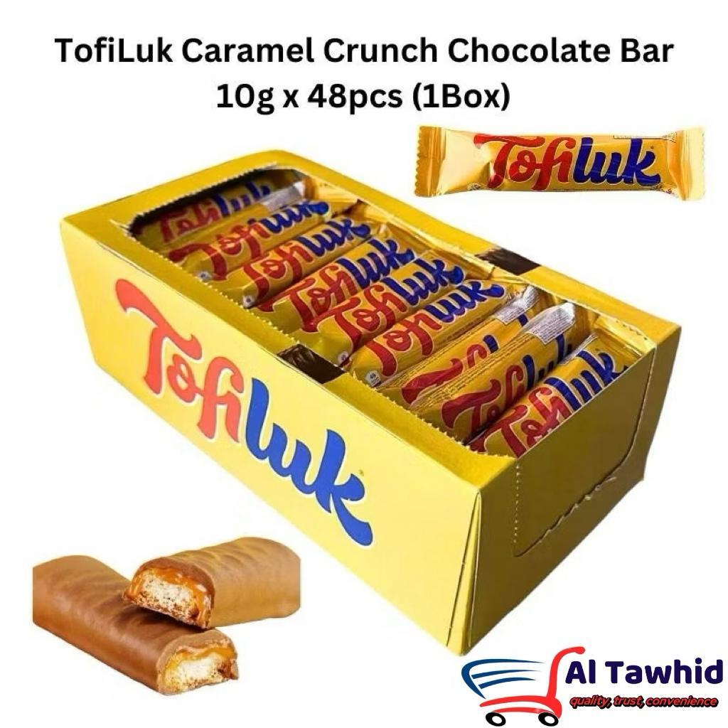Tofiluk Caramel Crunch Chocolate (Coklat) - Box of 48single-biscuit chocolate bar (10g)
