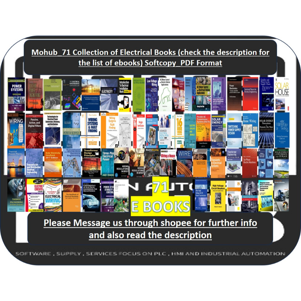 Mohub_71 Collection of Electrical Books (check the description for the list of ebooks) Softcopy_PDF Format